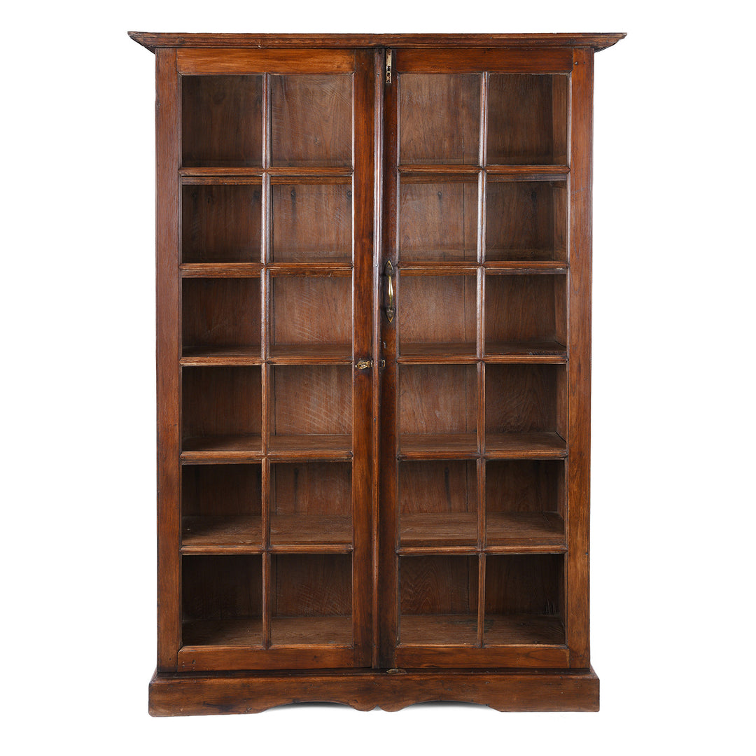 Antique Indian Glazed Teak Book Cabinet | Indigo Antiques