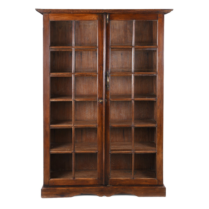 Antique Indian Glazed Teak Book Cabinet | Indigo Antiques