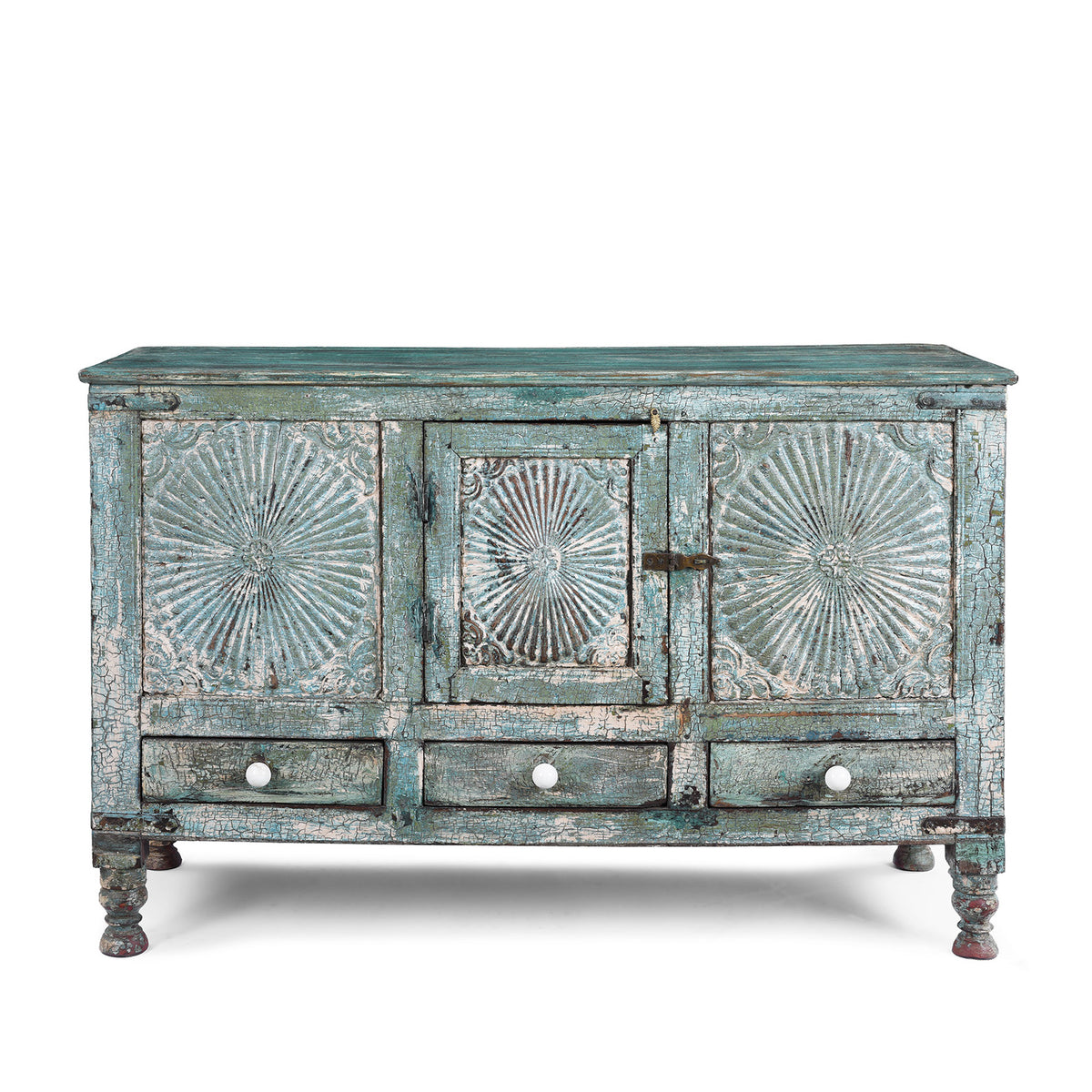 Antique Indian Green Painted Majus | Indigo Antiques