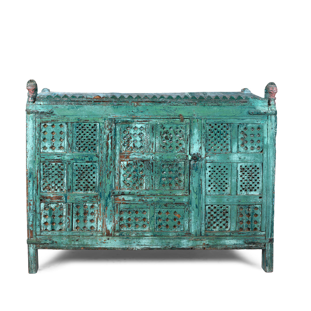 Antique Indian Green Painted Majus | Indigo Antiques