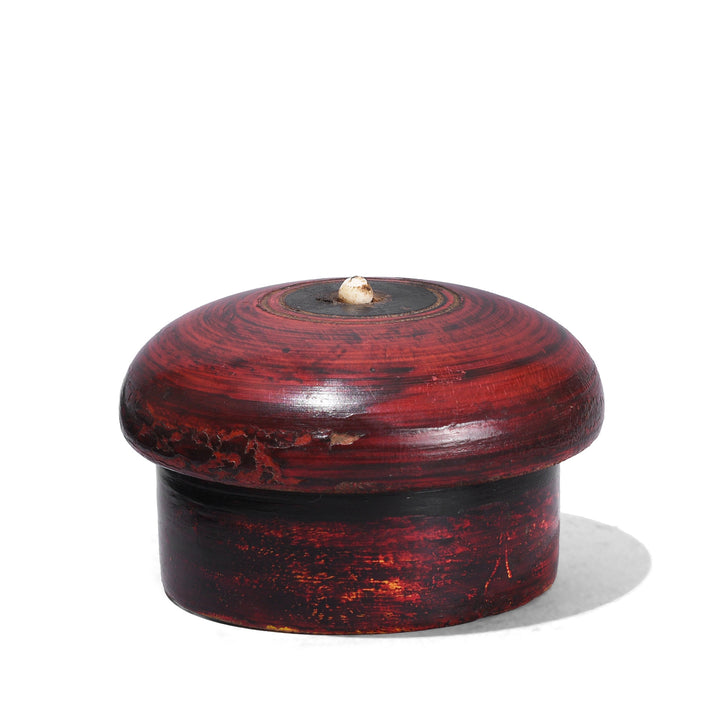 Antique Indian Lacquer Pot From Rajasthan
