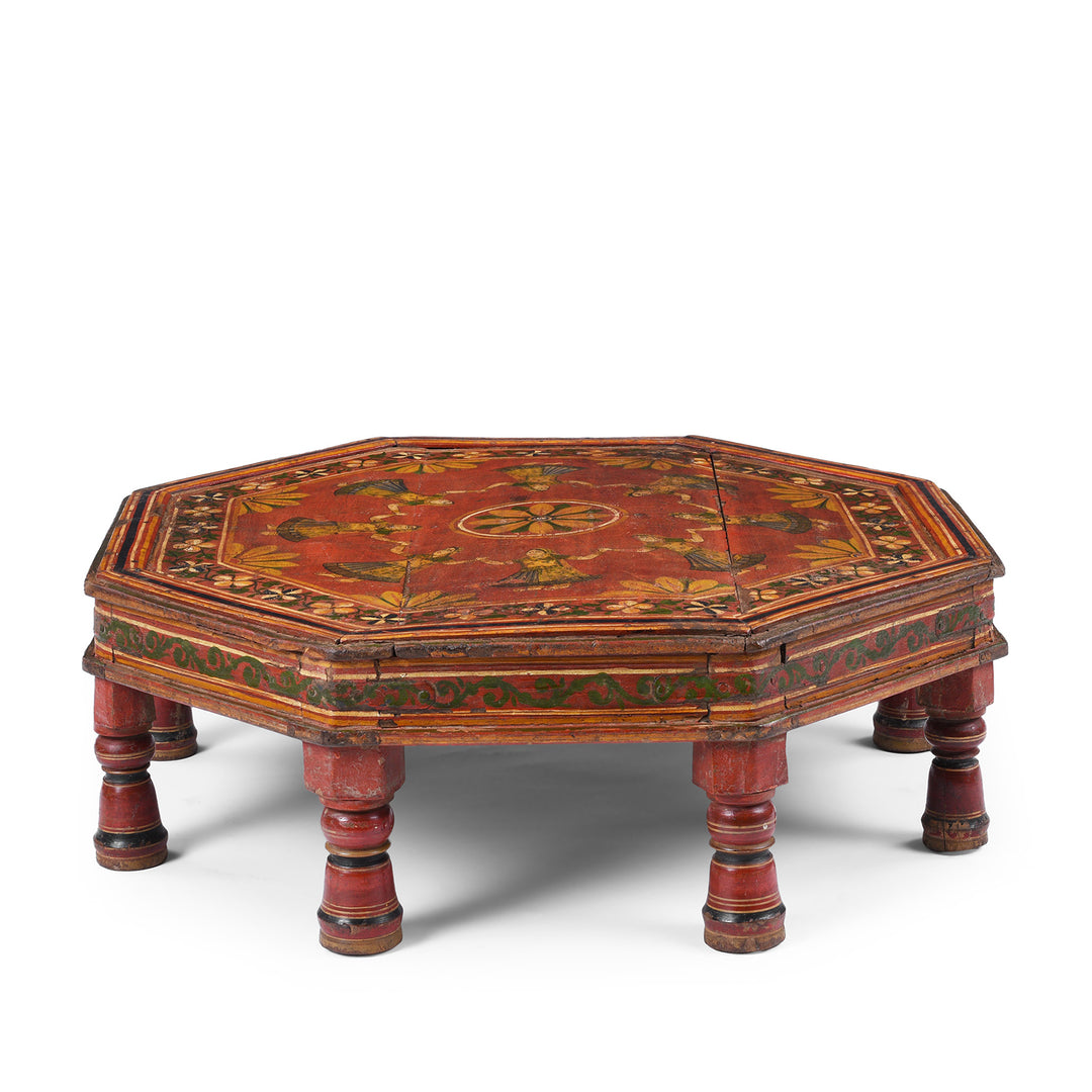 Antique Indian Painted Bajot Low Table | Indigo Antiques