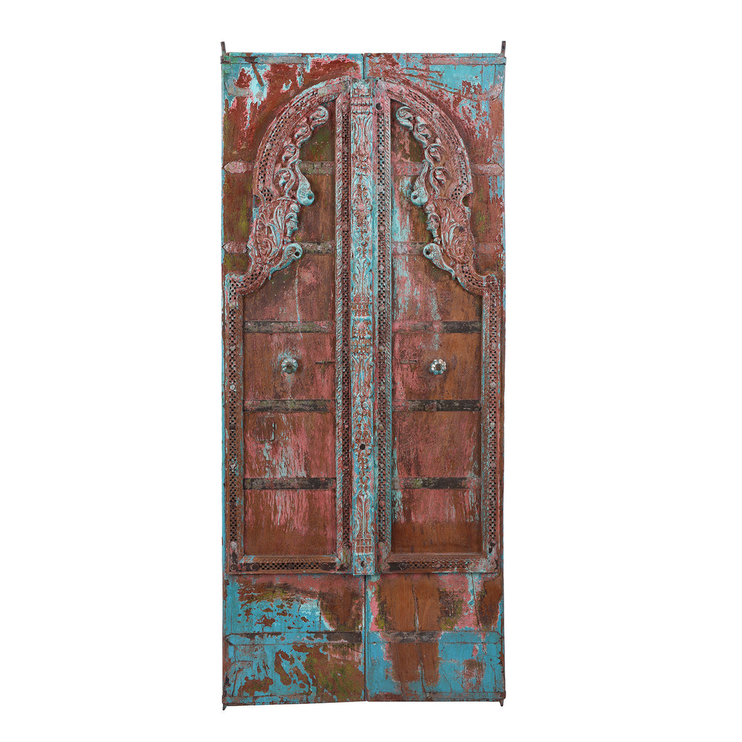 Antique Indian Painted Bikaner Roheda Door | Indigo Antiques
