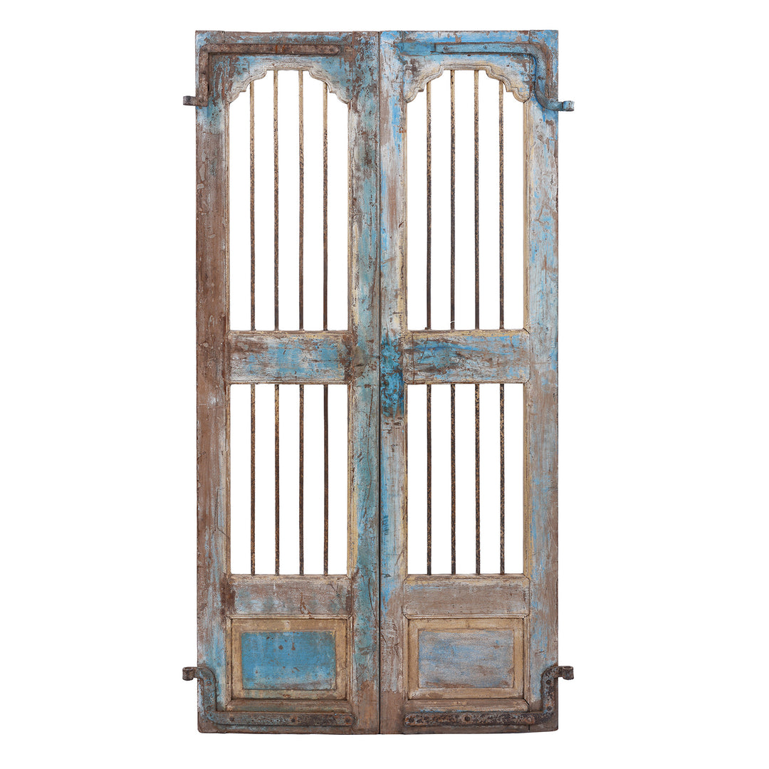 Antique Indian Painted Jali Door | Indigo Antiques