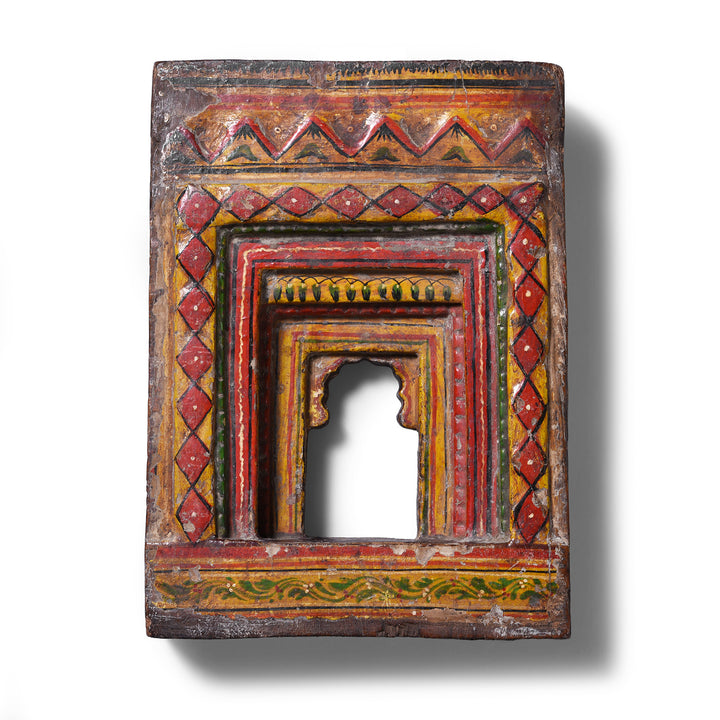 Antique Indian Painted Teak Votive Panel | Indigo Antiques