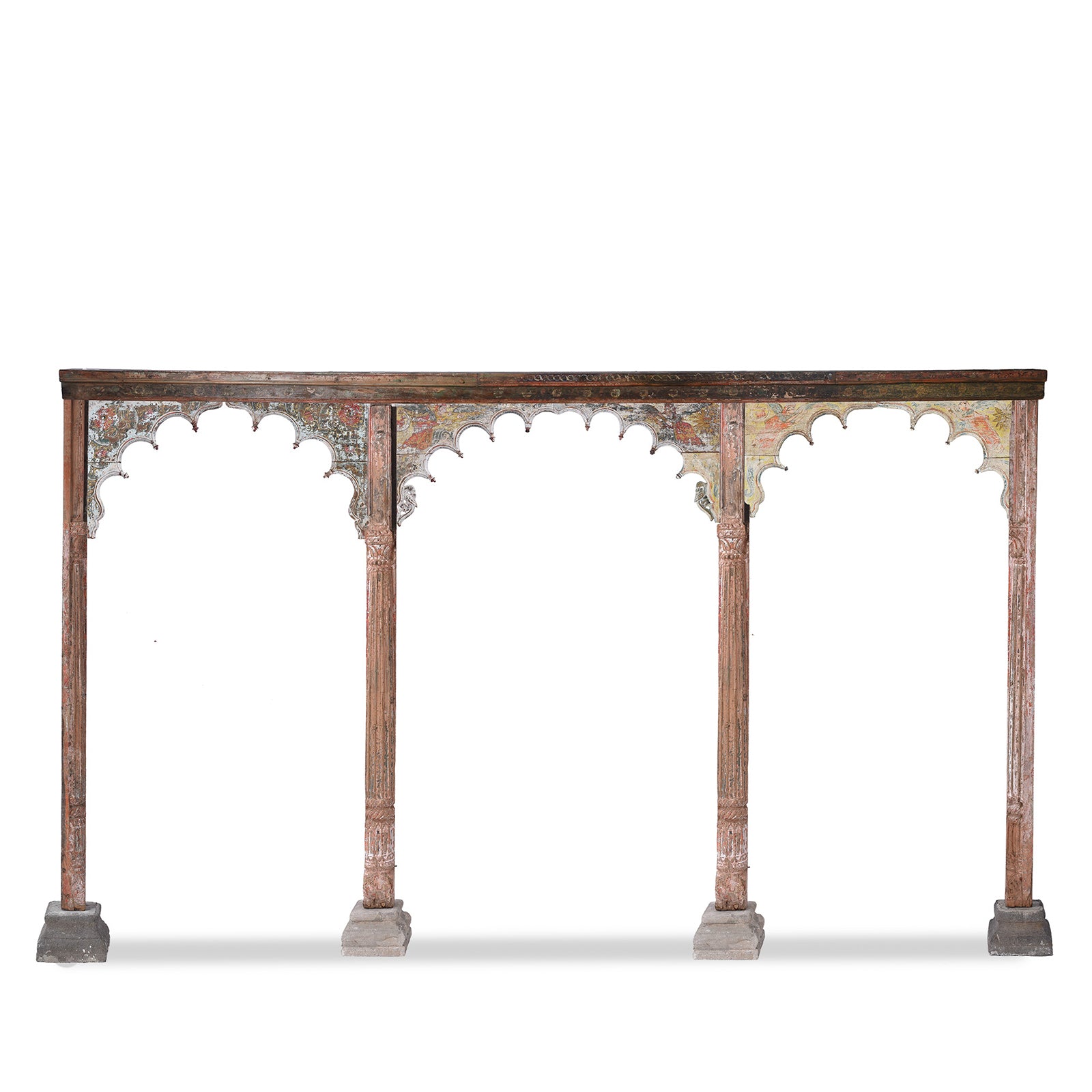 Antique Indian Painted Triple Arch | Indigo Antiques