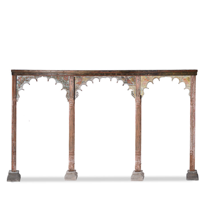 Antique Indian Painted Triple Arch | Indigo Antiques