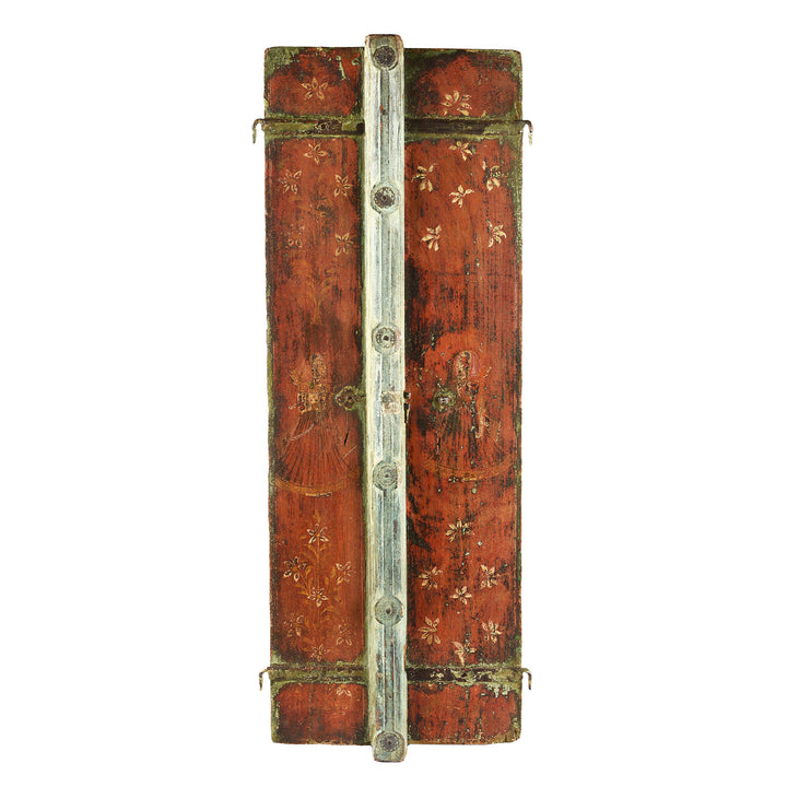 Antique Indian Painted Window Shutter From Rajasthan | Indigo Antiques