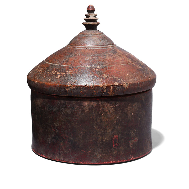 Antique Indian Red Lacquer Pot  | Indigo Antiques