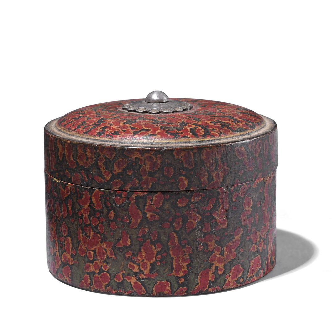 Antique Indian Scratchwork Lacquer Pot | Indigo Antiques
