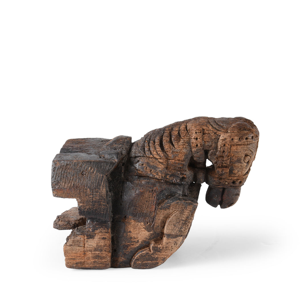 Antique Indian Teak Horse Khunti Turban Hanger | Indigo Antiques