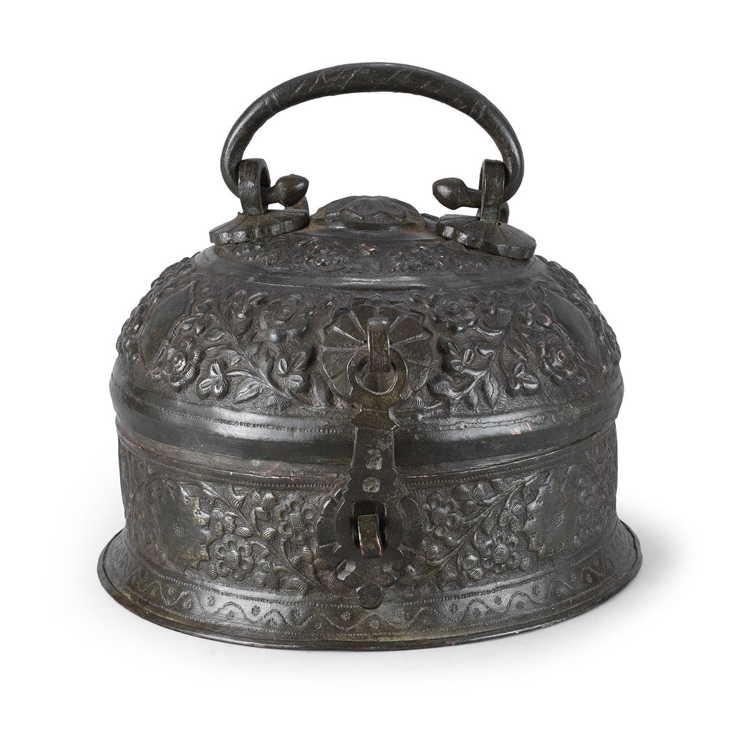 Antique Indian Tinned Copper Paan Box | Indigo Antiques
