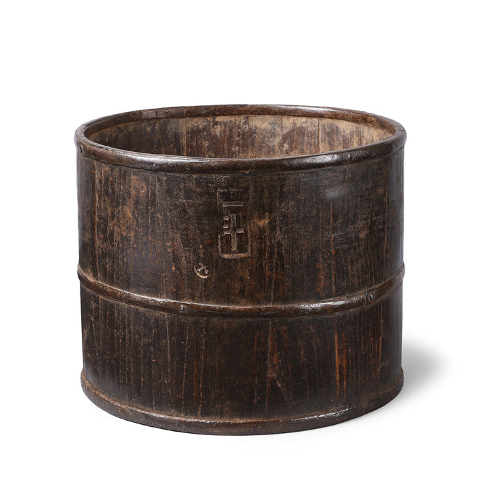 Antique Iron Bound Chinese Elm Dou Rice Measure | Indigo Antiques