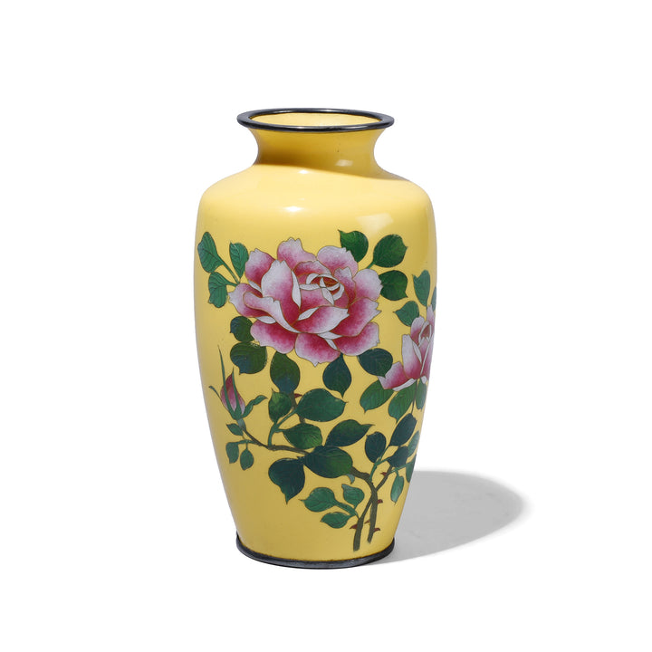 Antique Japanese Yellow Japanese Cloisonne Vase | Indigo Antiques