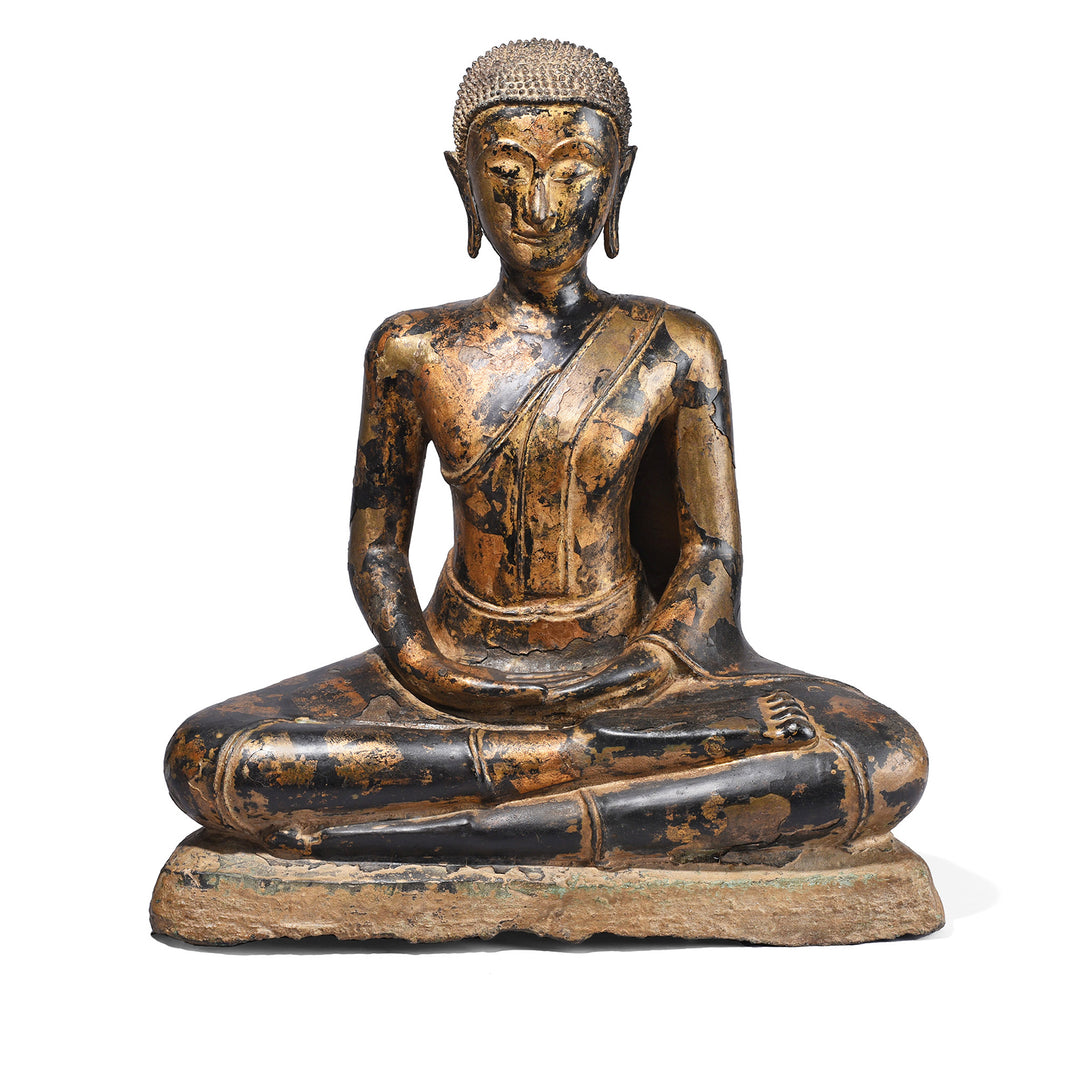 Antique Lacquered Bronze Thai Sitting Buddha | Indigo Antiques