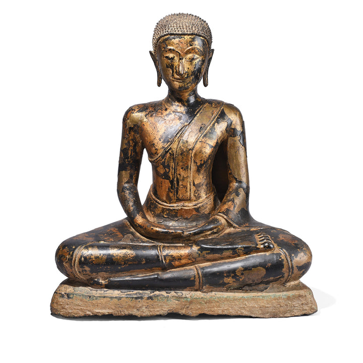 Antique Lacquered Bronze Thai Sitting Buddha | Indigo Antiques