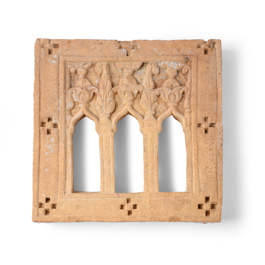 Antique 3 Way Stone Lamp Niche From Jaisalmer | Indigo Antiques