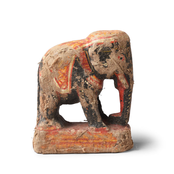 Antique Painted Wooden Elephant From Orissa | Indigo Antiques