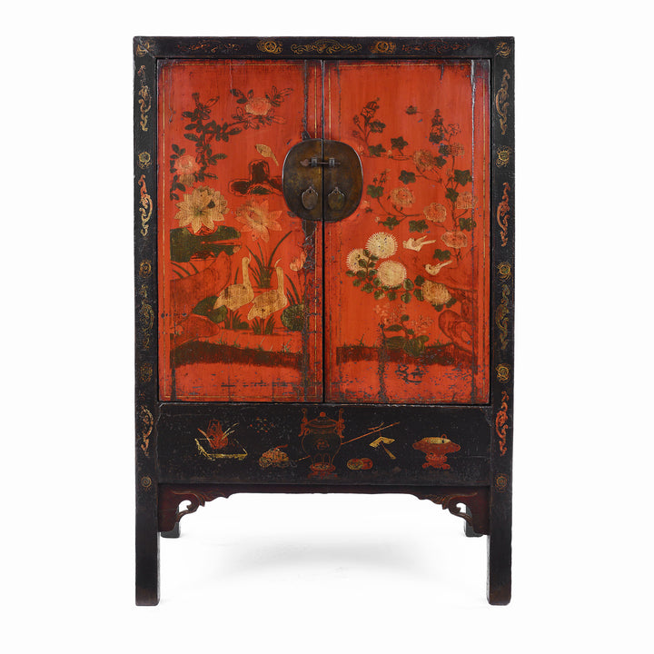 Antique Red Lacquer Wedding Cabinet From Shanxi | Indigo Antiques