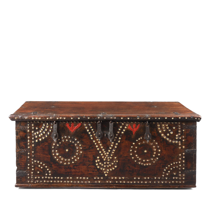 Antique Rosewood Studded 'Zanzibar' Chest From Kutch | Indigo Antiques