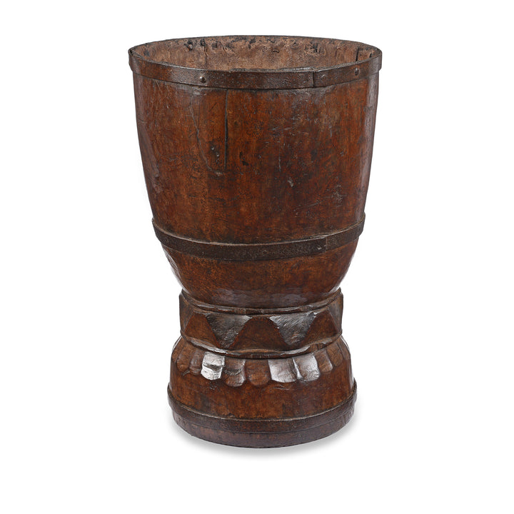 Antique Teak Mortar From Rajasthan | Indigo Antiques