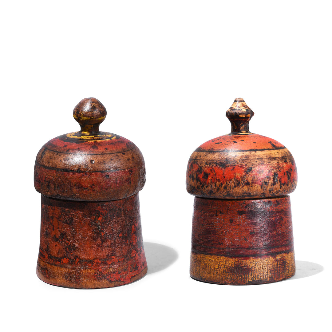 Antique Teak Tika Boxes From Banswara Rajasthan