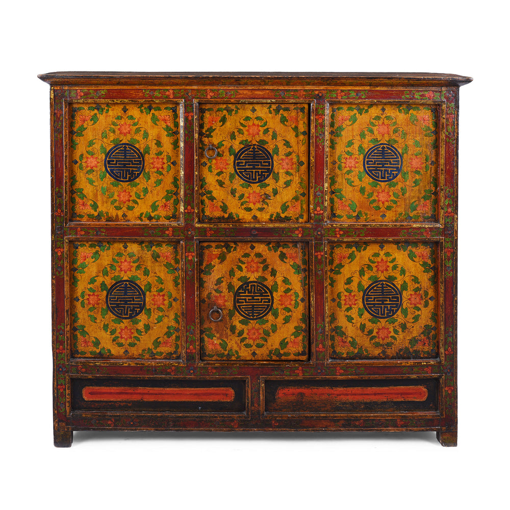 Antique Tibetan Painted Altar Cabinet | Indigo Antiques