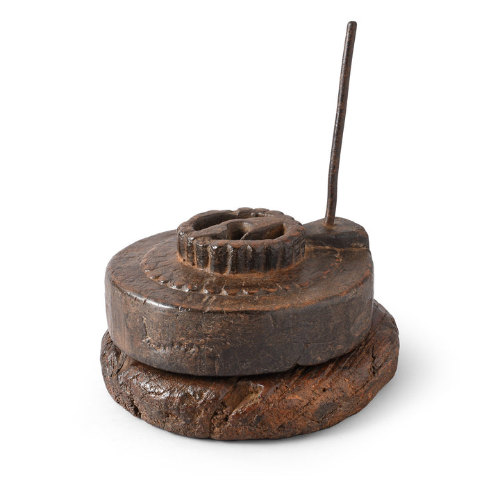 Antique Childs Toy Teak Grinding Mill From Rajasthan | INDIGO ANTIQUES