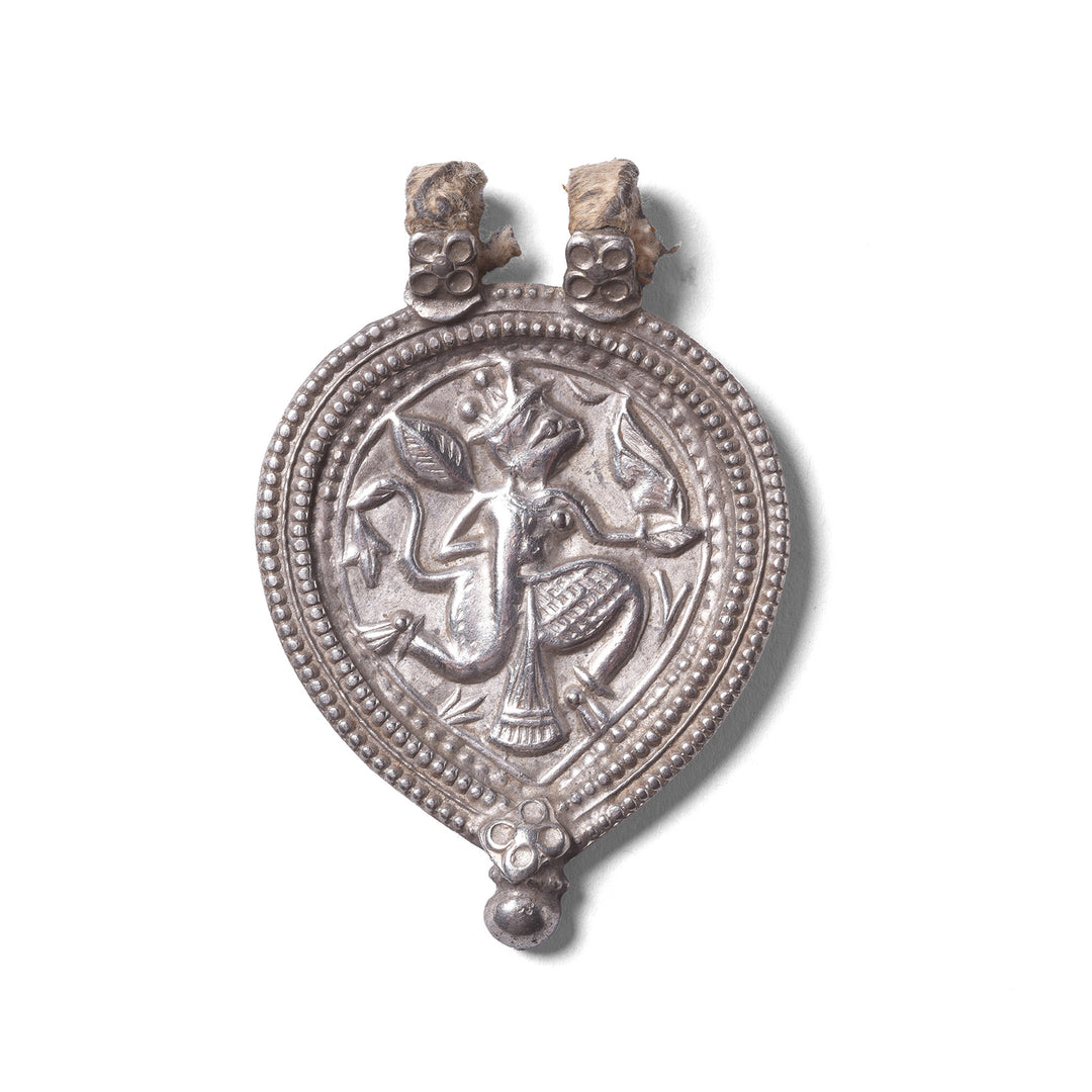 Tribal Silver Amulet From Rajasthan - Hanuman | Indigo Antiques