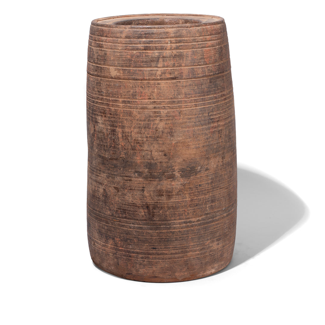 Antique Wooden Milk Pot From Kullu Valley Himachal Pradesh With Grooved Surface