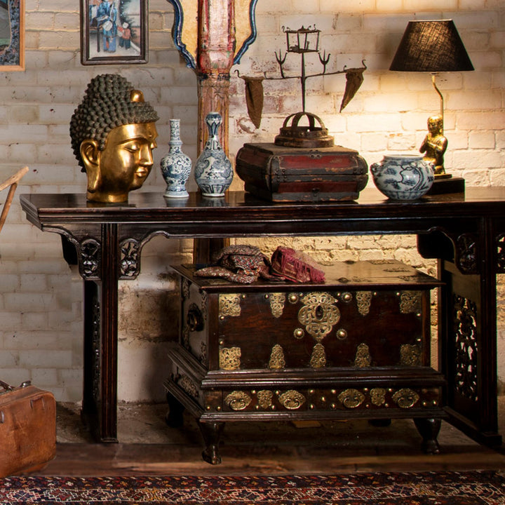 Gilded Brass Head of Lord Buddha | Indigo Antiques