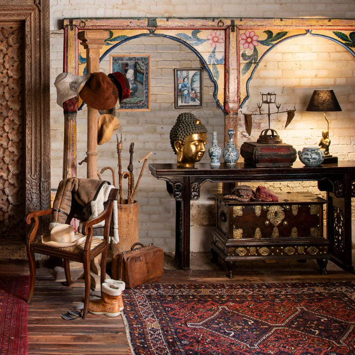 Antique Indian Painted Teak Double Arch From Maharashtra | Indigo 