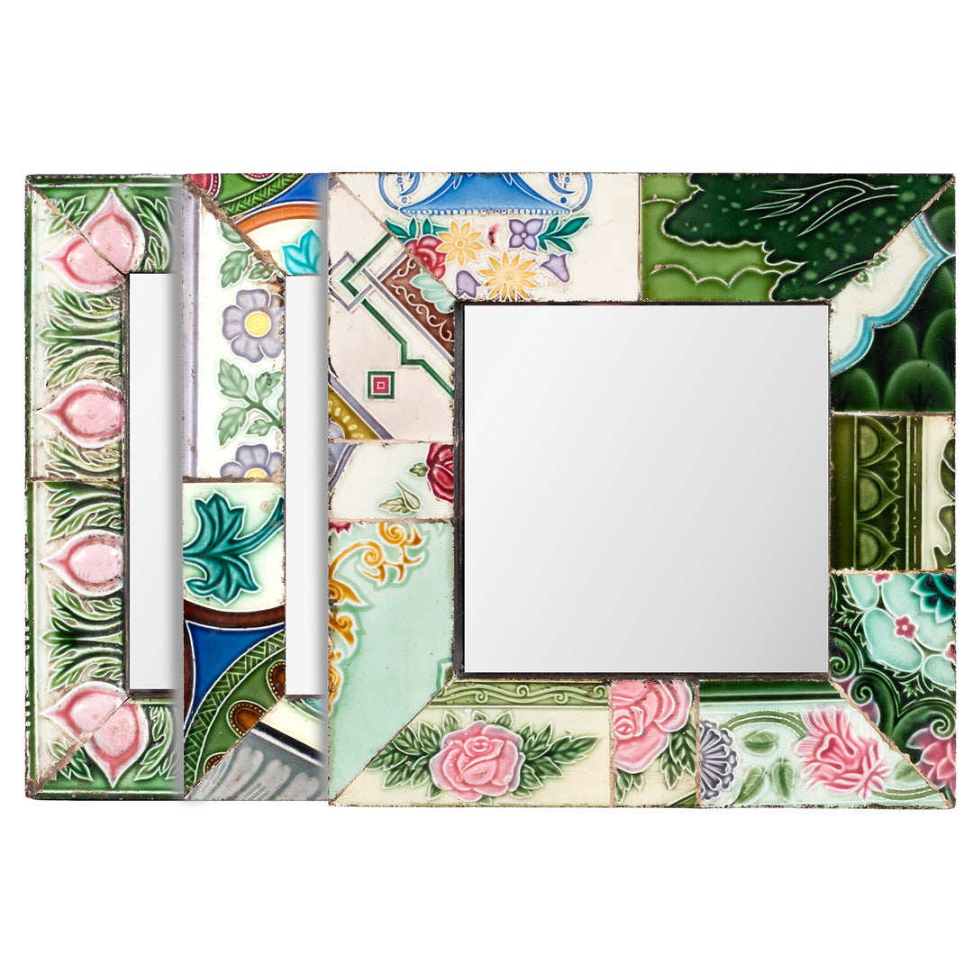 Art Deco Inspired Mirrors Made From 1920s Peranakan Ceramic Tiles