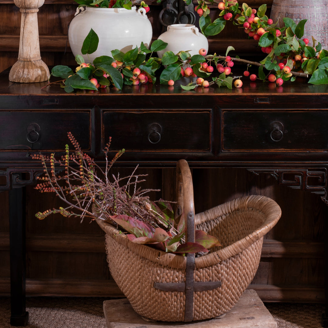 Vintage Woven Willow Farmers Basket - Ca 1950's