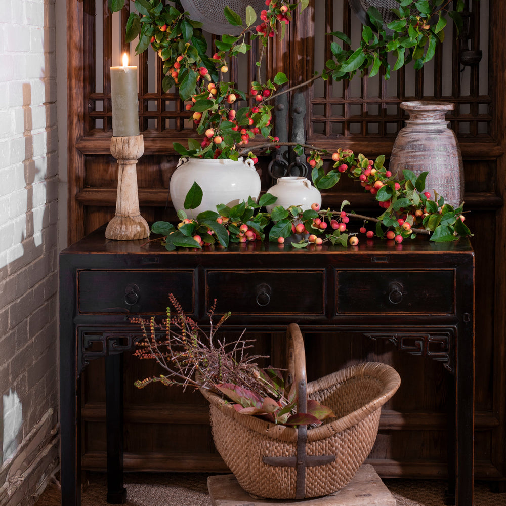 Lifestyle Of Chinese Black Lacquer 3 Drawer Console Table | Indigo Antiques