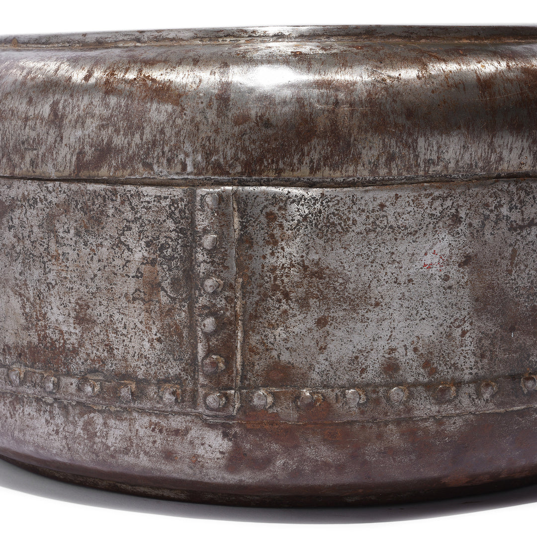 Detail From Polished Metal Round Indian Keepsake Box | Indigo Antiques