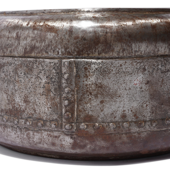 Detail From Polished Metal Round Indian Keepsake Box | Indigo Antiques