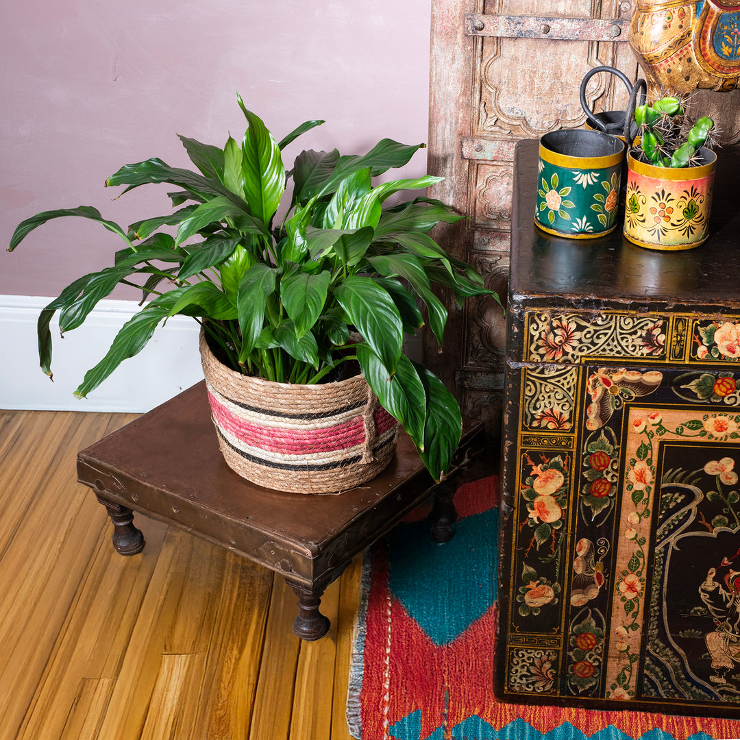 Antique Indian Brass Bajot Low Table From Shekhawati | Indigo Antiques
