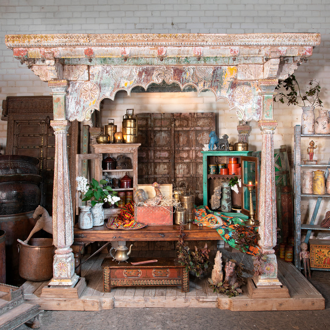 Carved And Painted Teak Pavilion From Kutch - Early 19thC | Indigo Antiques