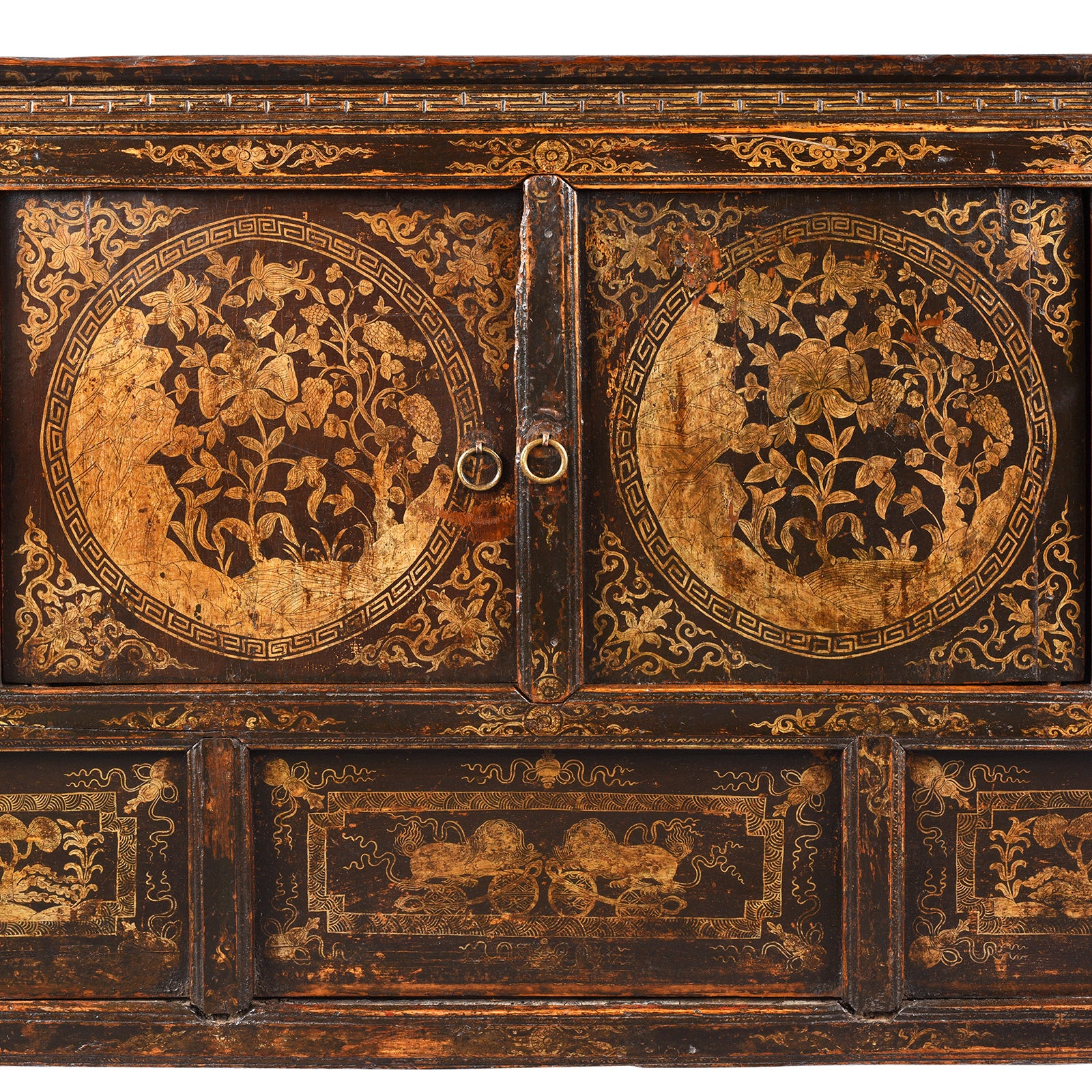 Painted Tibetan Altar Cabinet - 19thC