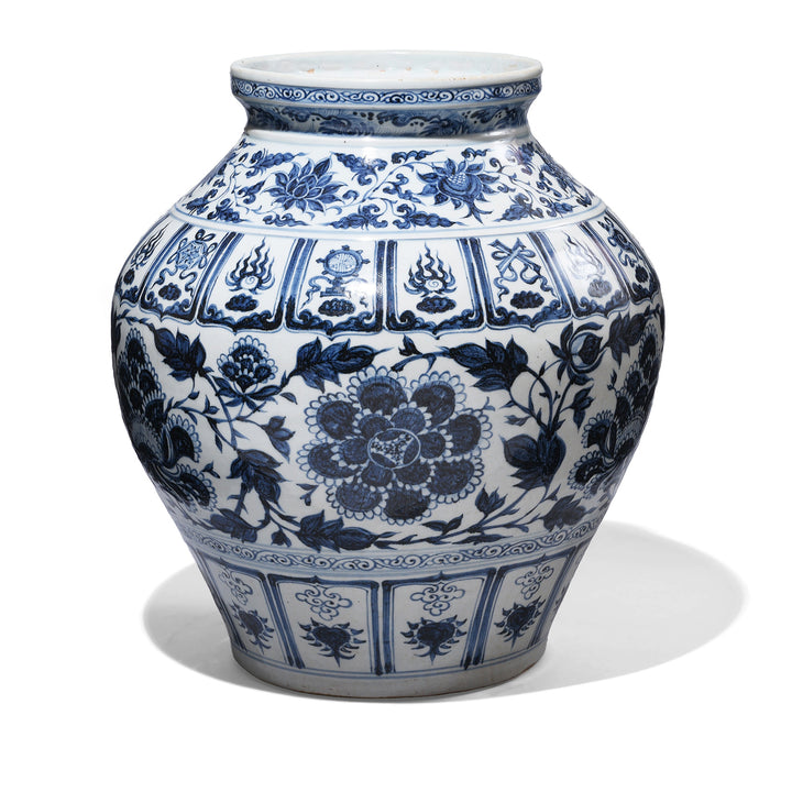 Blue & White Porcelain Jar - Auspicious Symbols | Indigo Antiques