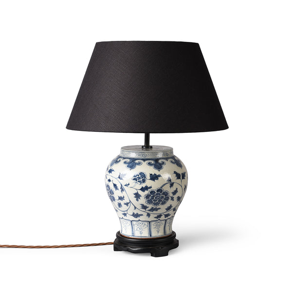 Blue & White Porcelain Table Lamp - Peony