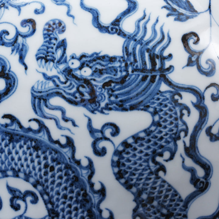 Dragon Detail From Porcelain Dragon Design Bianping Moonflask | Indigo Antiques