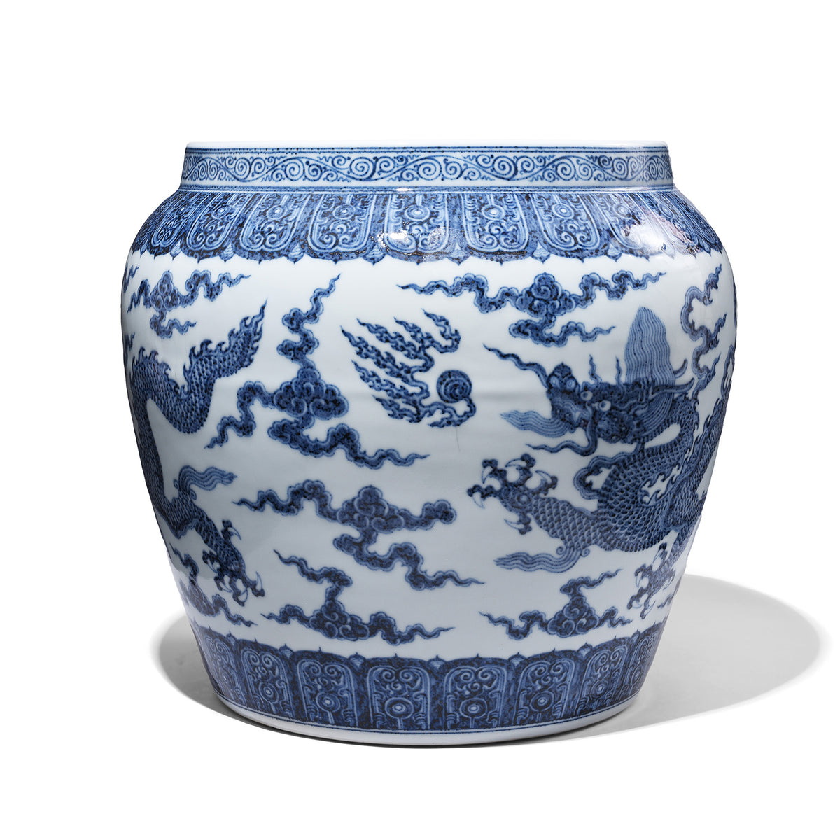Chinese Blue & White Dragon Planter | Indigo Antiques