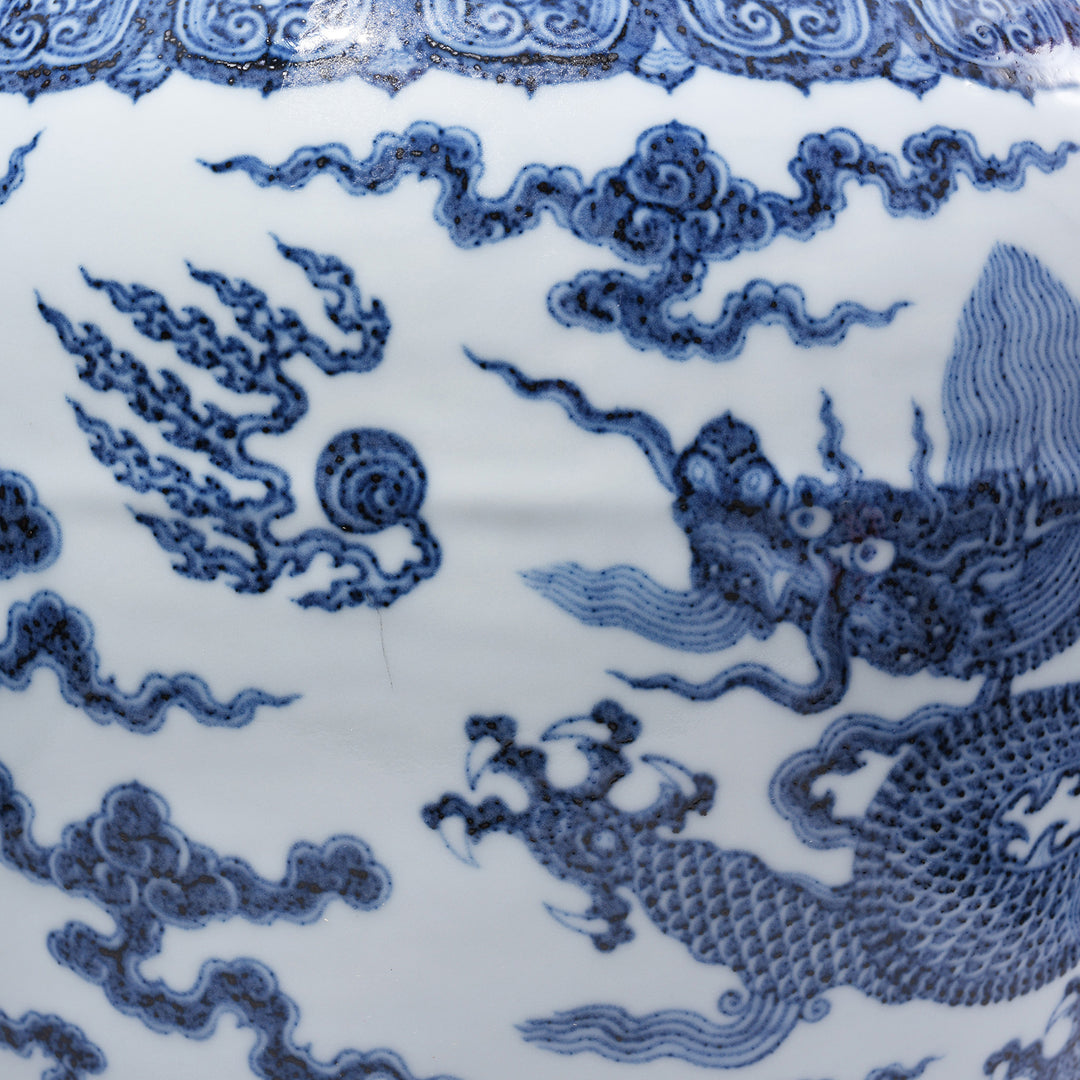 Chinese Blue & White Dragon Planter | Indigo Antiques