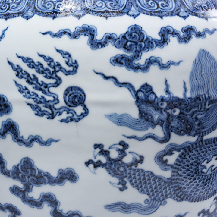Chinese Blue & White Dragon Planter | Indigo Antiques