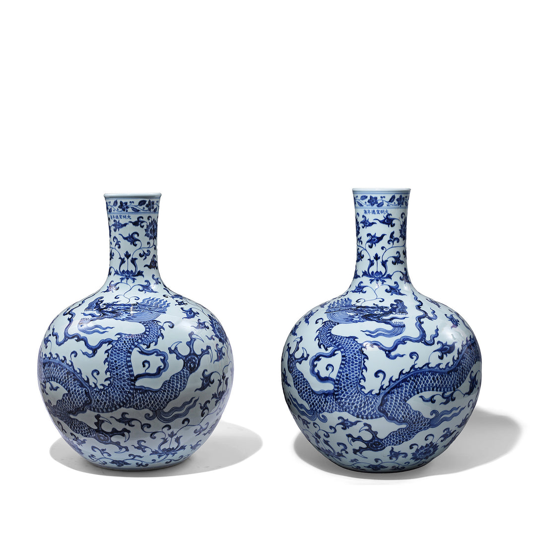 Pair Of Large Dragon Vases | Indigo Antiques