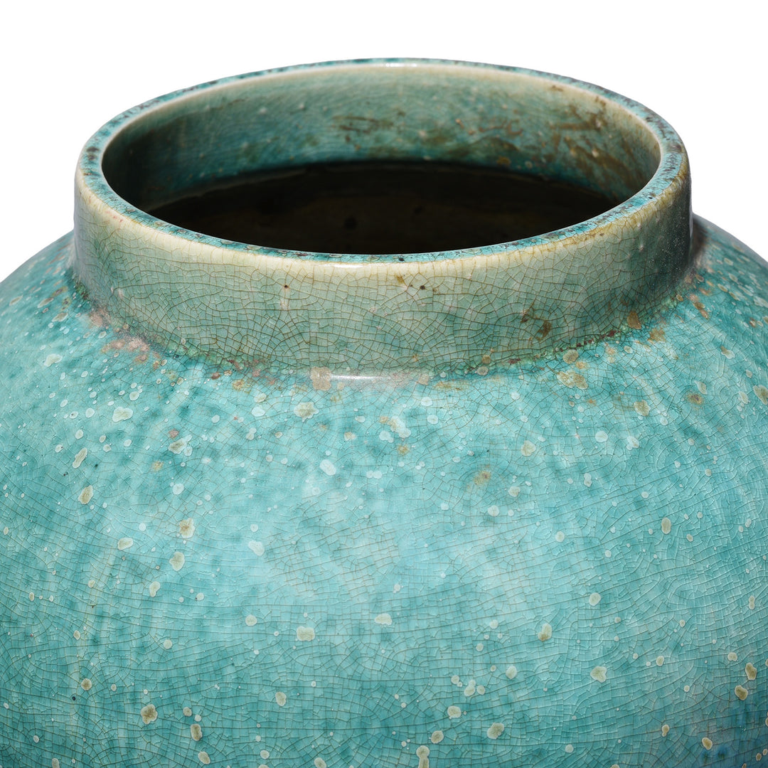 Rim Detail From Green Yaobian Glaze Temple Jar | Indigo Antiques