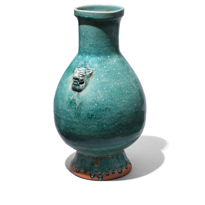 Angled View Of Green Yaobian Glaze Vase