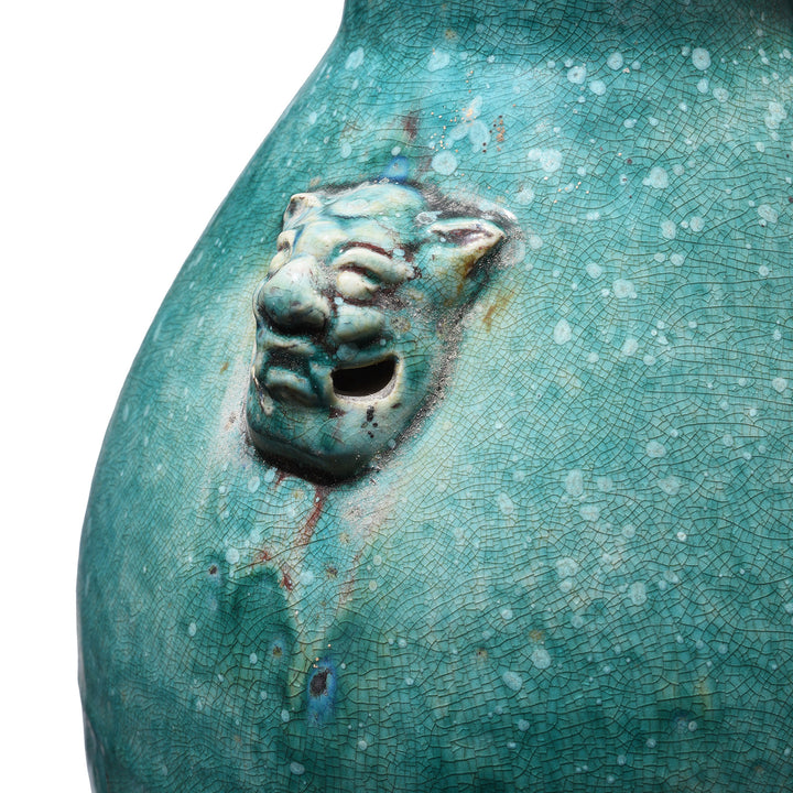 Face Detail From Green Yaobian Glaze Vase